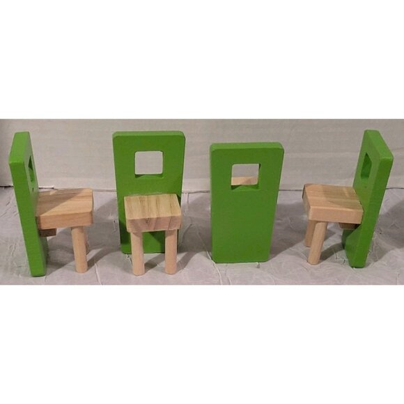 Le Toy Van Wooden Dollhouse Furniture Kitchen Dining Room Mini Green Set Of 9 - Picture 6 of 16